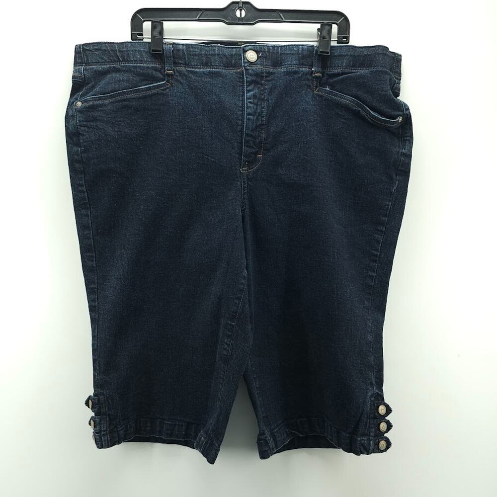 Just My Size JMS Bermuda Shorts Womens 22W Dark Blue Stretch Waistband